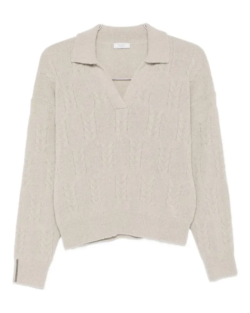 Peserico Pullover mit Zopfmuster - Nude Nude