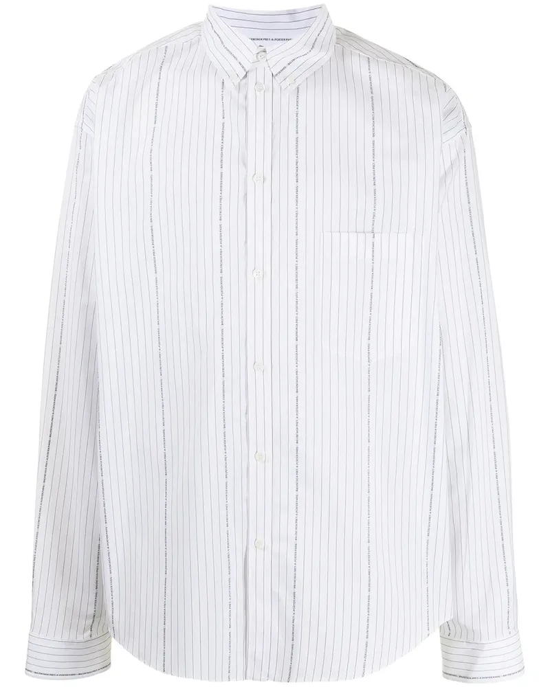 Balenciaga Hemd mit Nadelstreifen - Weiß Weiß