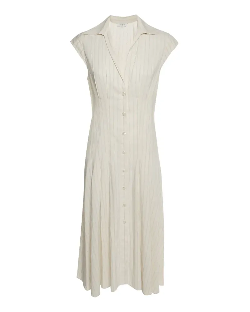 Sandro pinstriped cape-sleeve midi dress - Nude Nude
