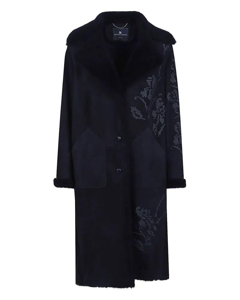 Ermanno Scervino Mantel mit Blumen-Stickerei - Blau Blau