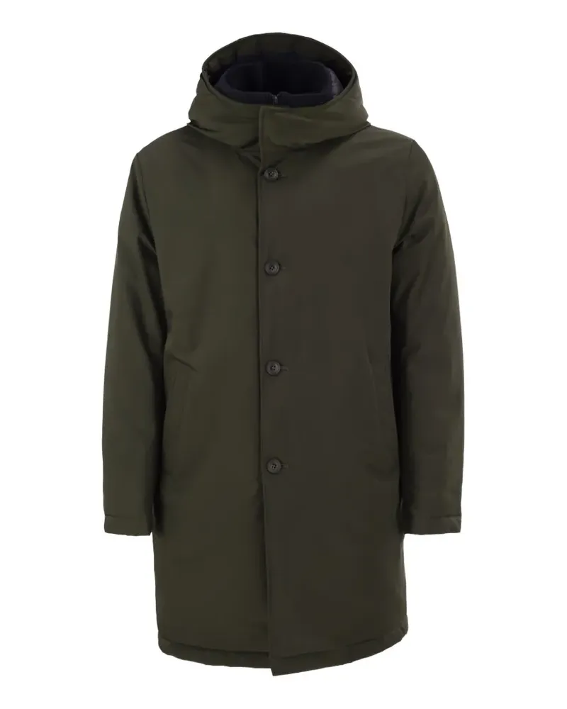 Fay hooded padded single breasted coat - Grün Grün