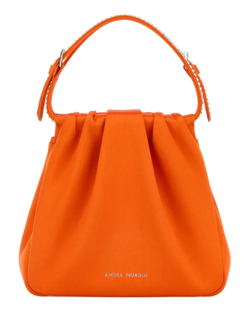 Amina Muaddi Mini Tote Bag mit Falten - Orange Orange