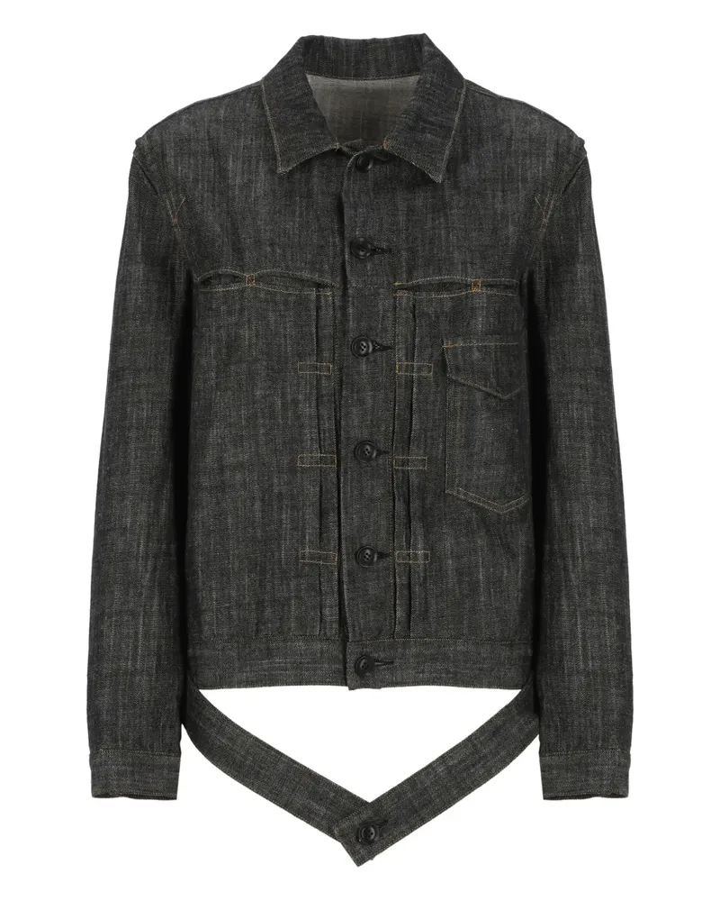 Yohji Yamamoto Jacke mit Klappentasche - Schwarz Schwarz