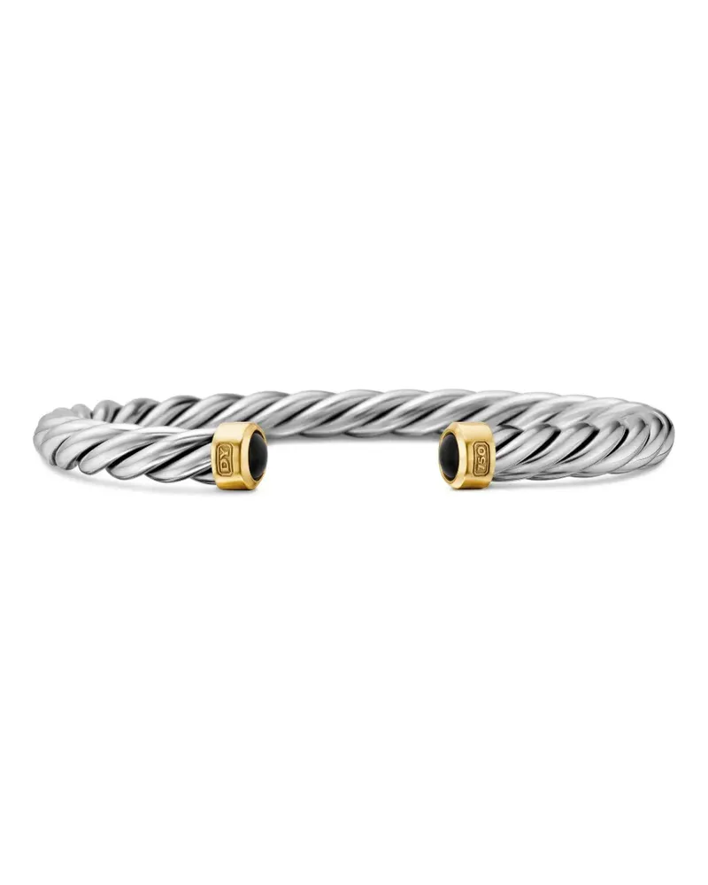 David Yurman 18kt Cable Gelbgoldarmband mit Onyx (6mm) - Silber Silber