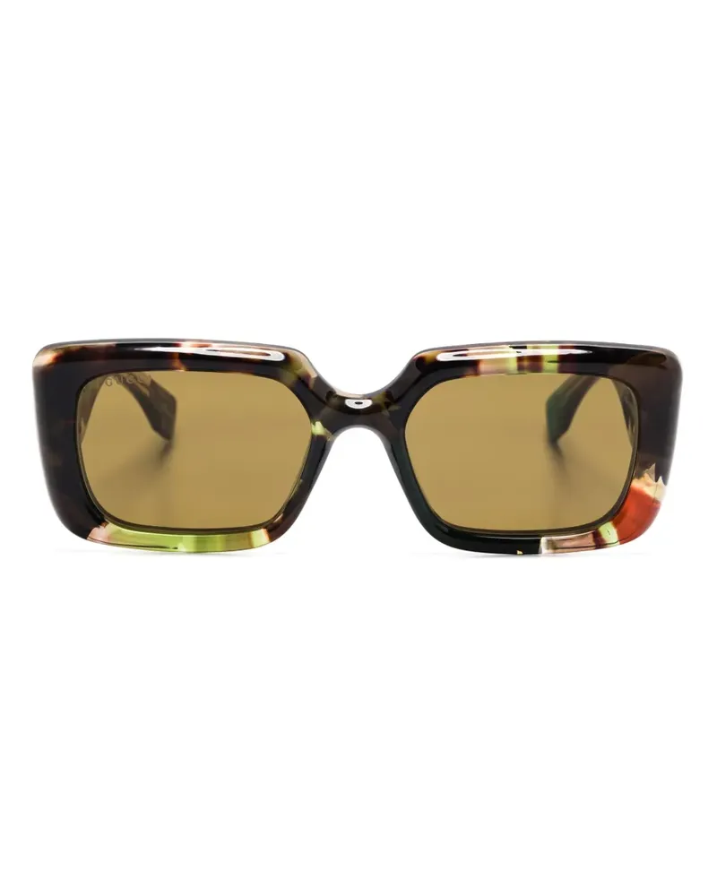 Gucci Sonnenbrille mit eckigem Gestell - Braun Braun