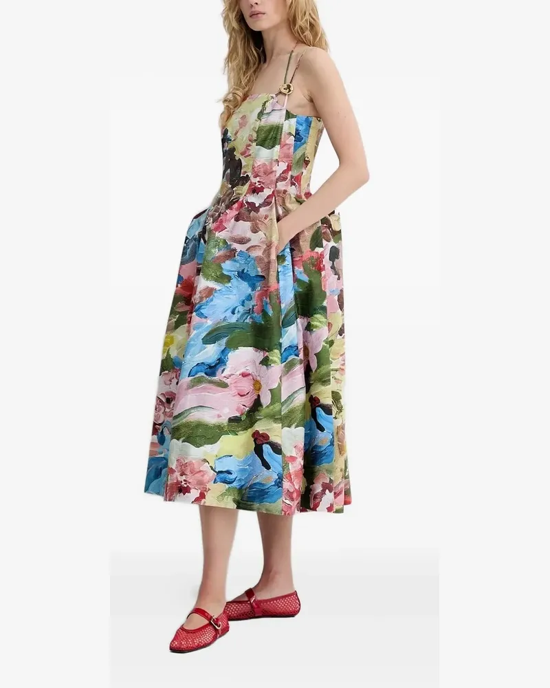 Stine Goya Midikleid mit Blumen-Print - Rosa Rosa