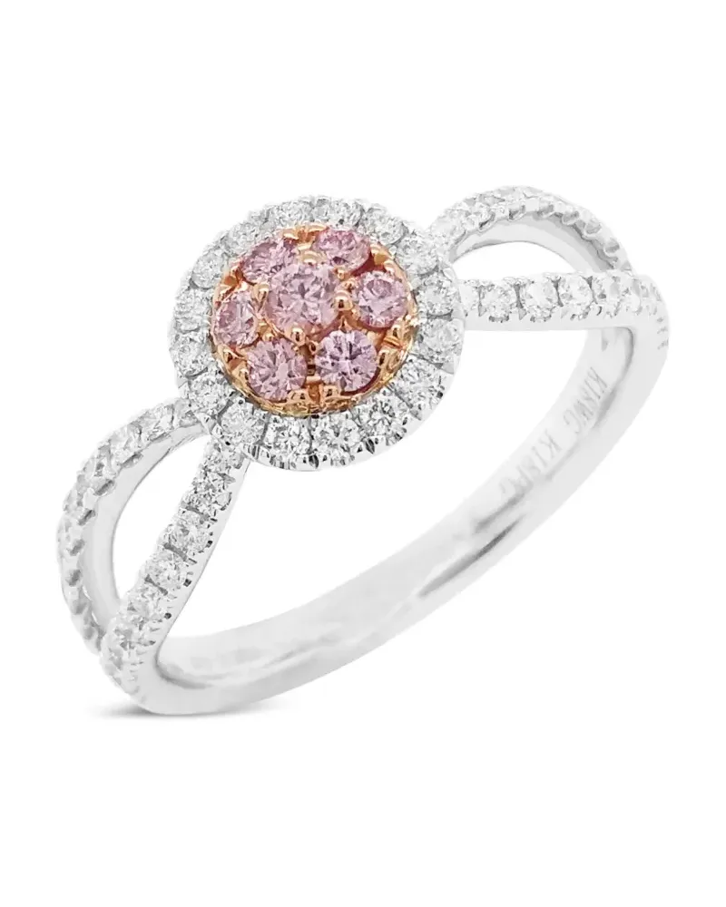 HYT Jewelry 18kt Weißgoldring mit Diamanten - Rosa Rosa