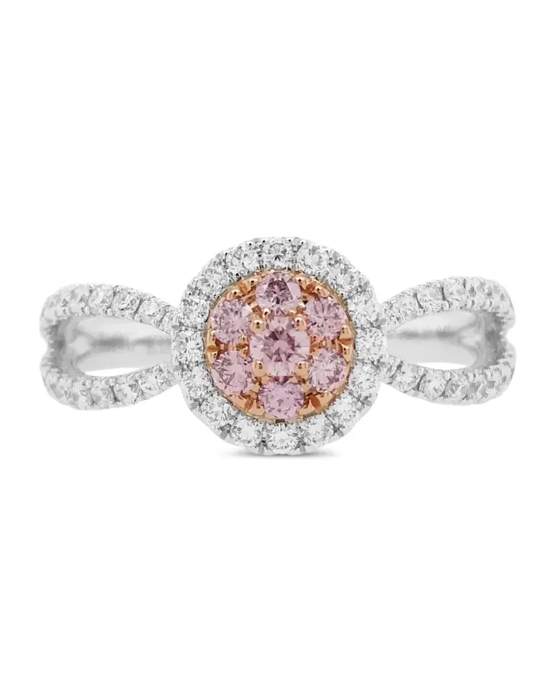 HYT Jewelry 18kt Weißgoldring mit Diamanten - Rosa Rosa