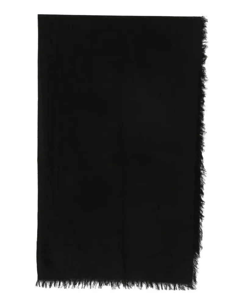 Yohji Yamamoto Schal mit Fransensaum - Schwarz Schwarz