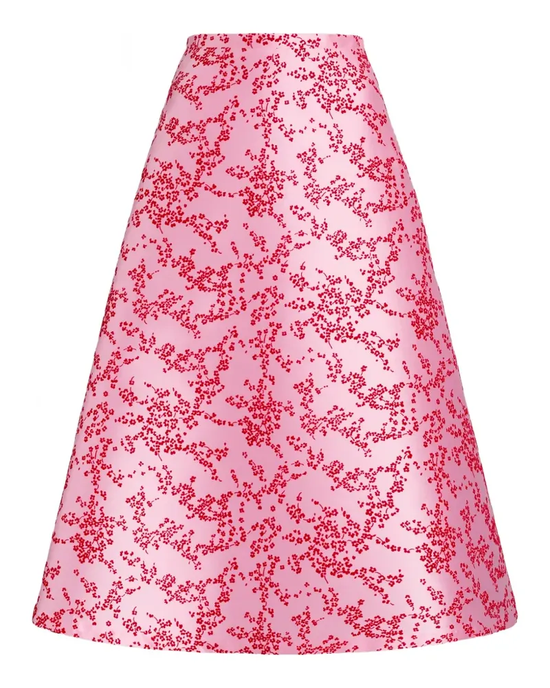 Alberta Ferretti Midirock mit Blumenmuster - Rosa Rosa