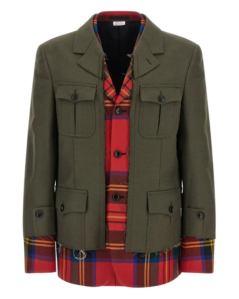 Comme des Garçons layered wool military jacket - Grün Grün