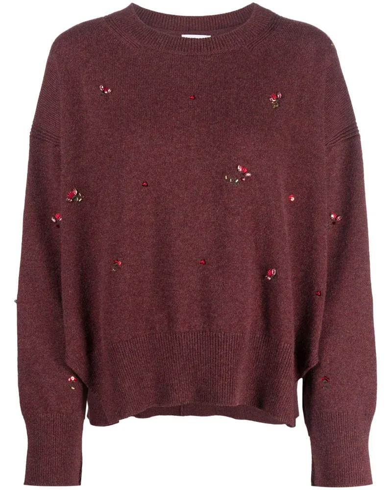 Barrie Bestickter Pullover - Rot Rot