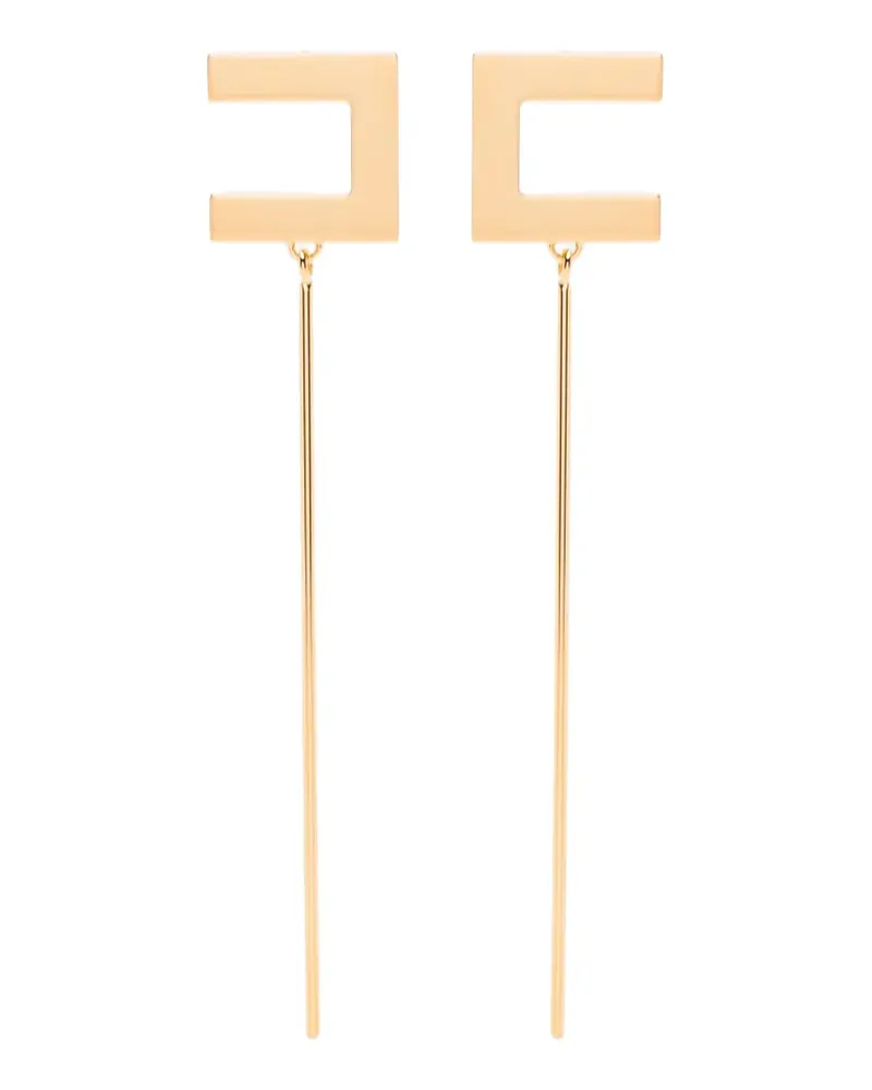 Elisabetta Franchi Ohrringe mit Logo - Gold Gold