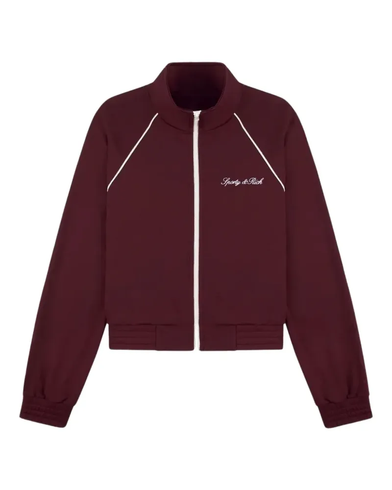SPORTY & RICH logo-print piping-detail jacket - Rot Rot