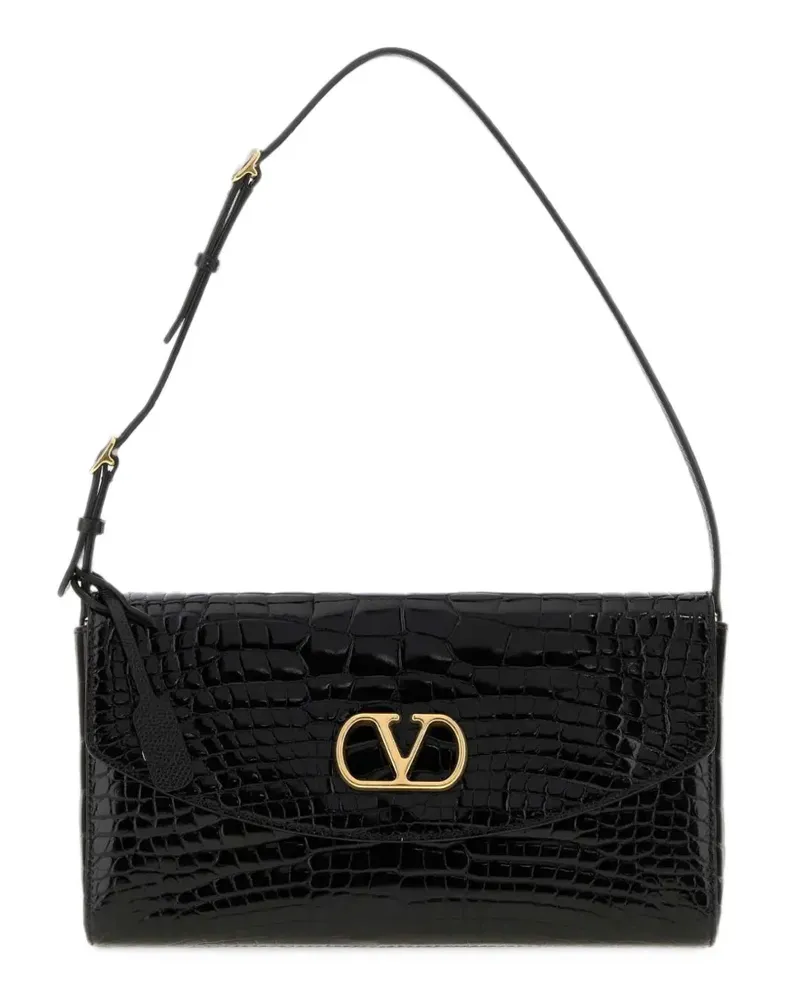 Valentino Garavani small Devain alligator-leather shoulder bag - Schwarz Schwarz
