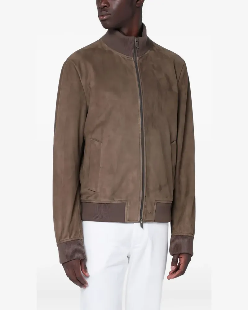 Salvatore Santoro Bomberjacke mit Reißverschluss - Braun Braun