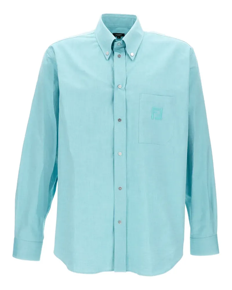 Fendi cotton logo shirt - Blau Blau