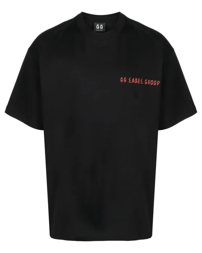 44 LABEL GROUP T-Shirt mit grafischem Print - Schwarz Schwarz