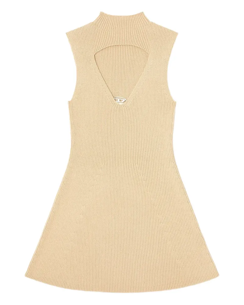 Diesel Geripptes Oloni-Short Kleid mit Schlüssellochausschnitt - Nude Nude