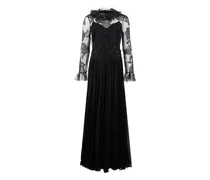 Verziertes Kleid mit Falten - Schwarz