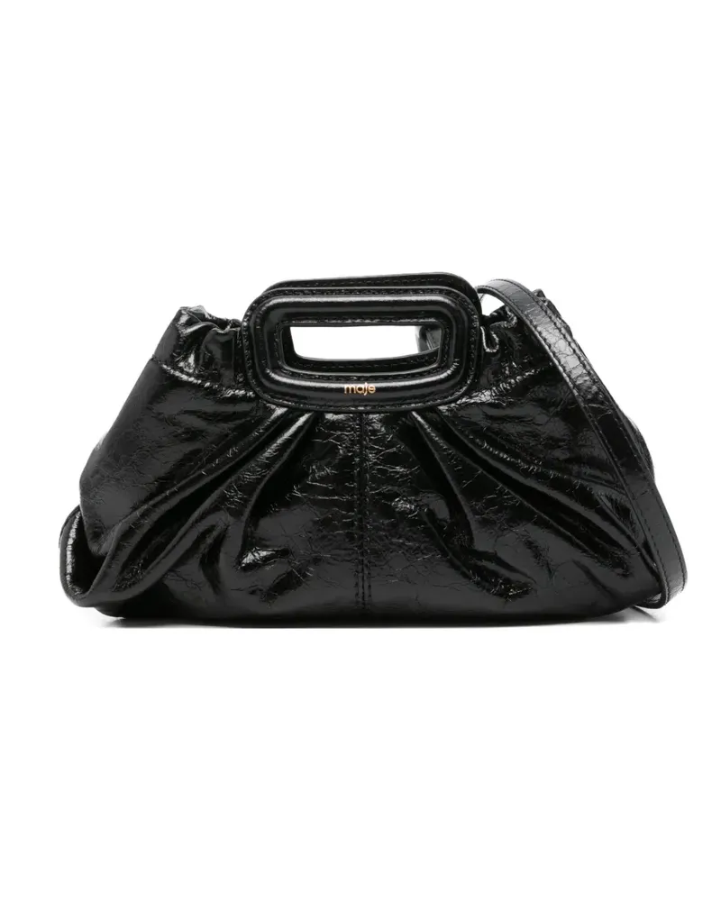 Maje Mini-Tasche mit Falten - Schwarz Schwarz