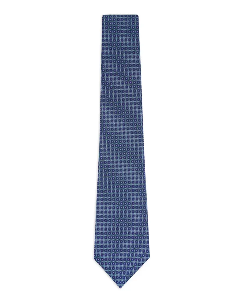 Kiton geometric-pattern tie - Blau Blau