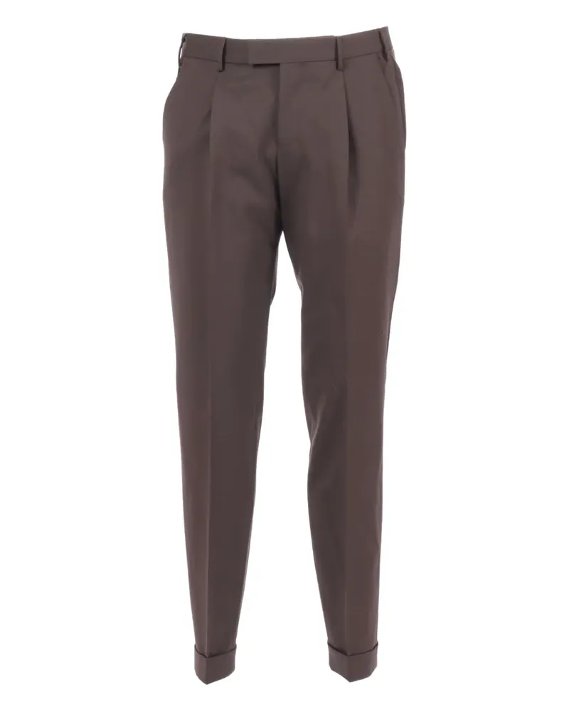 PT TORINO Hose mit Bundfalten - Braun Braun