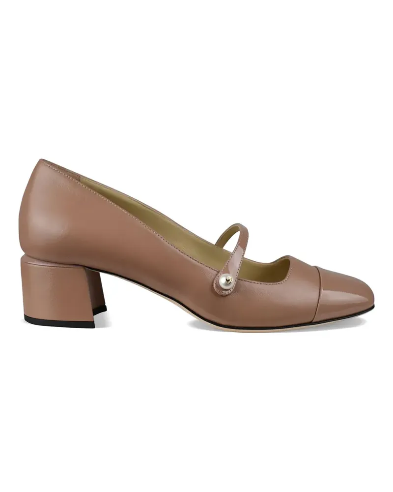 Jimmy Choo Elisa Pumps mit Perlenriemen - Nude Nude