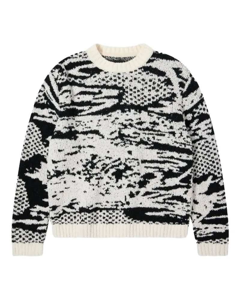 Edwin Jeans Pullover mit abstraktem Muster - Weiß Weiß