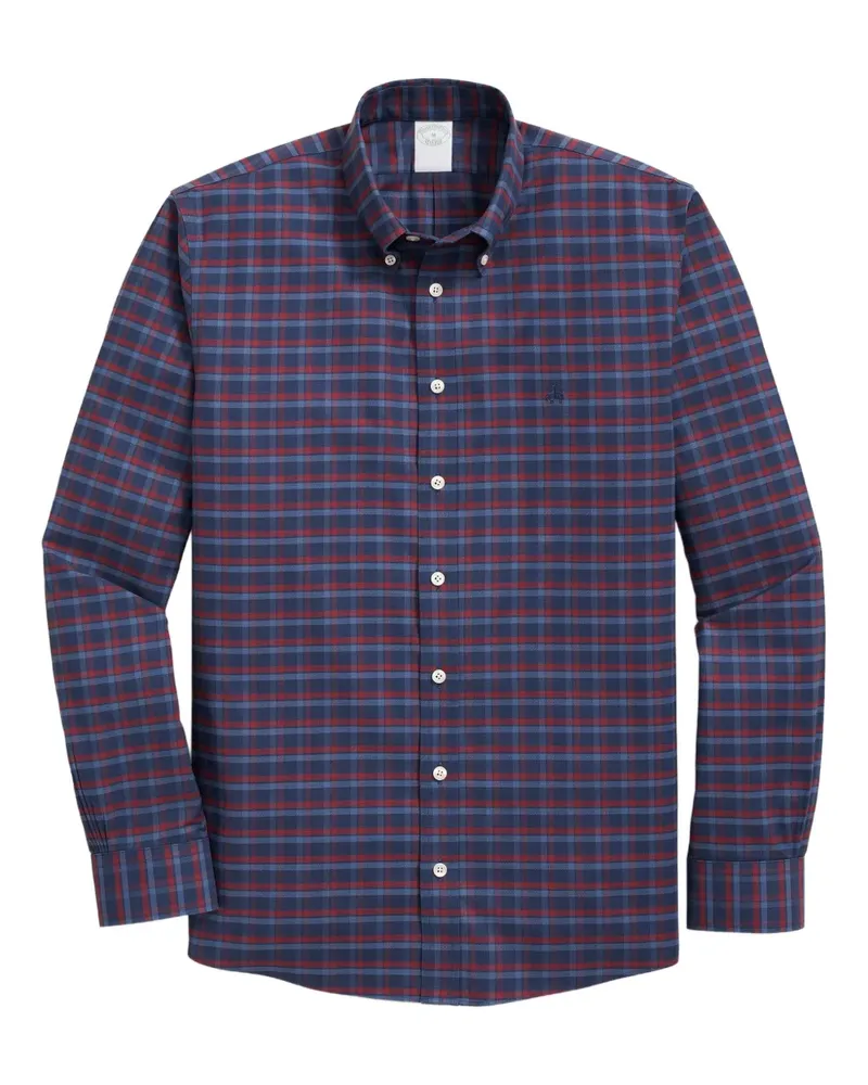 Brooks Brothers Kariertes Hemd mit Button-down-Kragen - Blau Blau