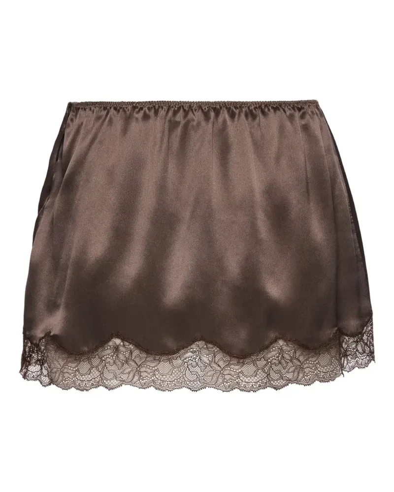 Magda Butrym lace-trim mini skirt - Braun Braun