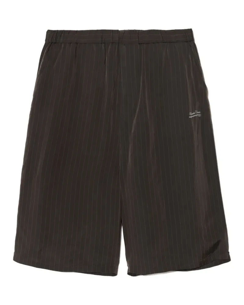 Undercover pinstripe logo-embroidered shorts - Braun Braun