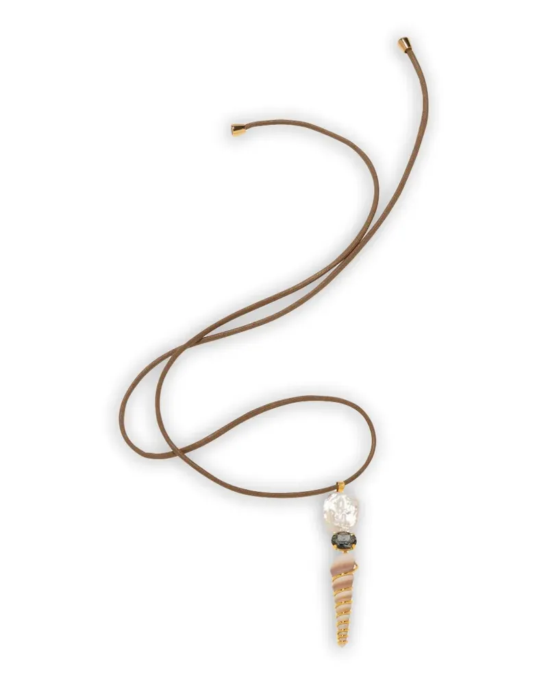 Jennifer Behr Finley shell-pendant necklace - Gold Gold