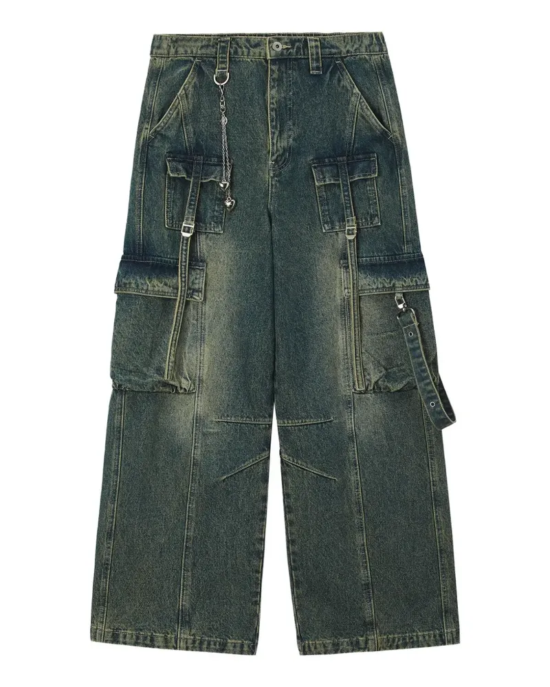 Musium Div. Cargo-Jeans mit weitem Bein - Blau Blau