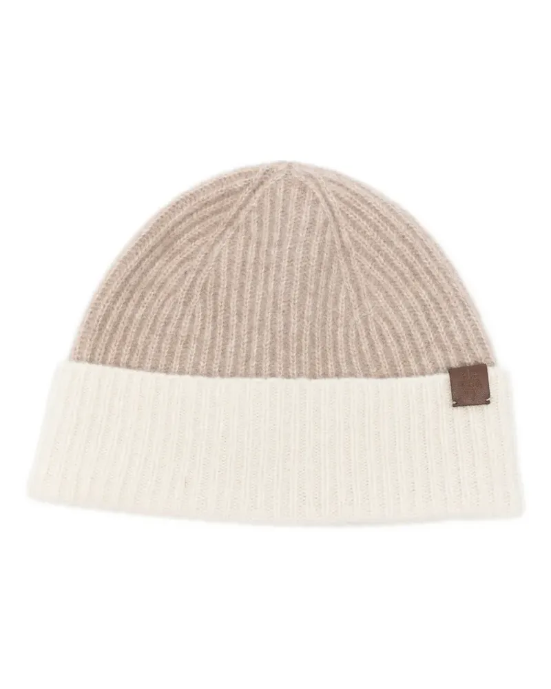 Eleventy ribbed-knit beanie hat - Nude Nude