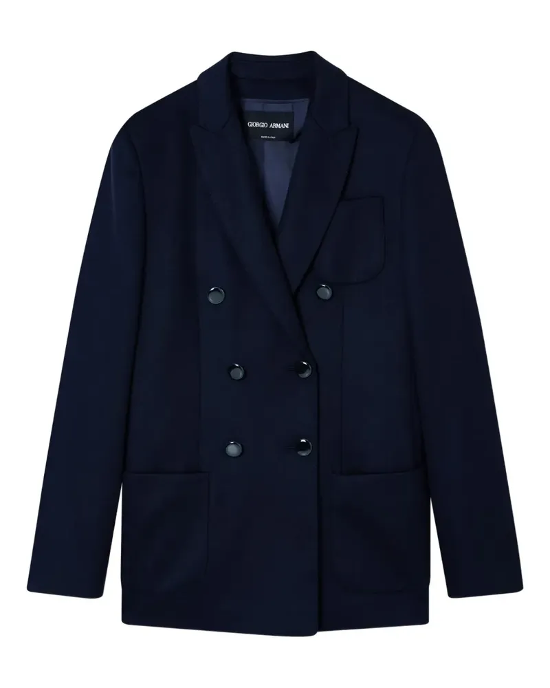 Giorgio Armani double-breasted cashmere blazer - Blau Blau