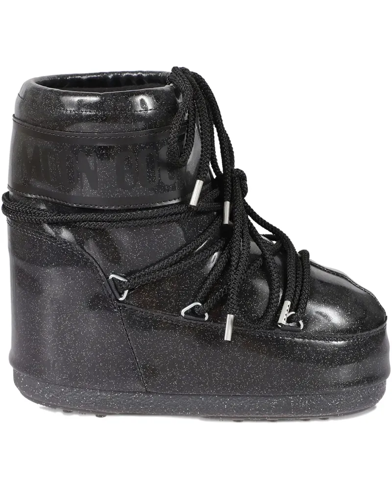 Moon Boot lace-up glitter boots - Schwarz Schwarz