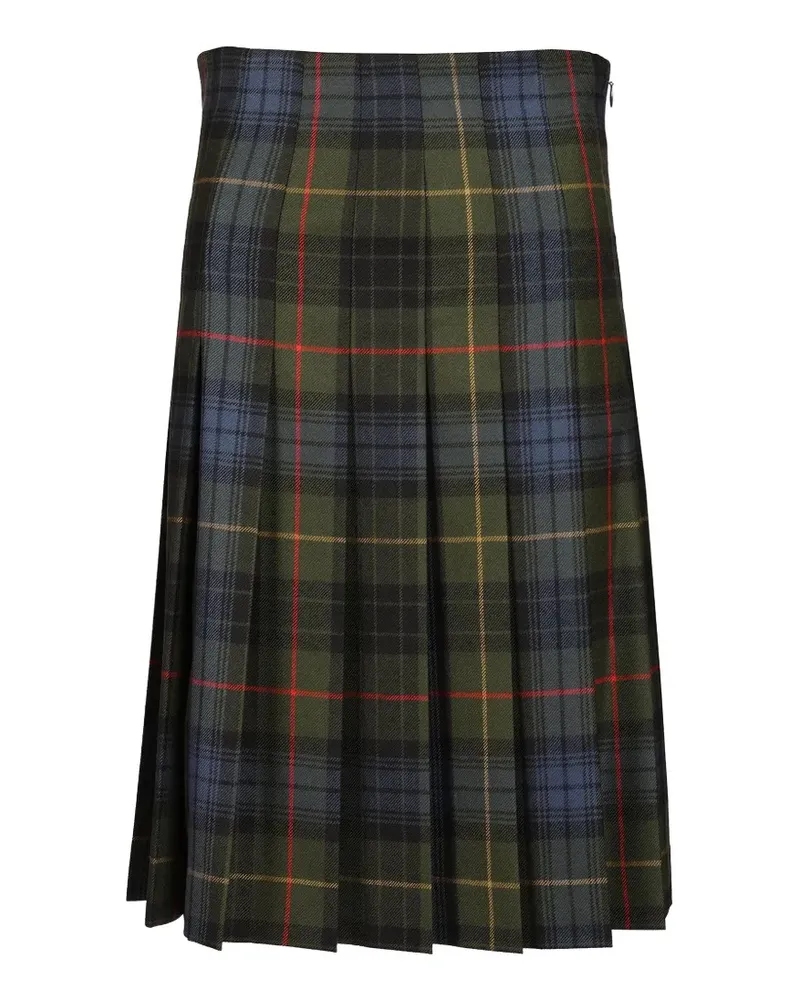 Etro pleated macro-check maxi skirt - Grün Grün