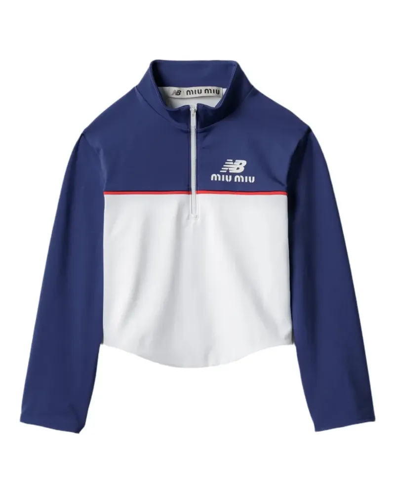 Miu Miu x New Balance Langarmshirt mit Logo - Blau Blau