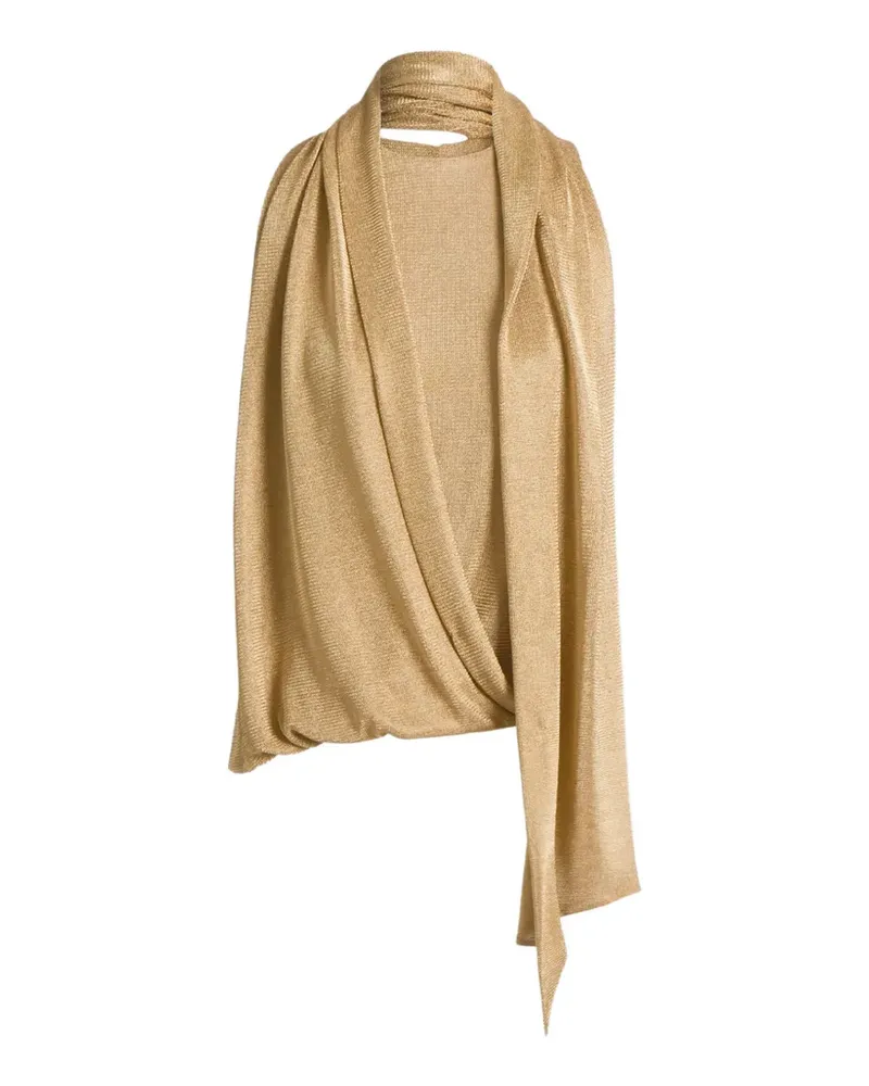 Alberta Ferretti draped metallic-effect blouse - Gold Gold