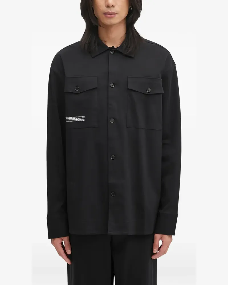 PANGAIA chest-pocket button-up shirt - Schwarz Schwarz