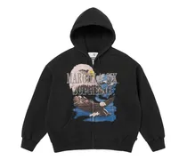 x MM6 Maison Margiela Hoodie mit Adler-Print - Schwarz
