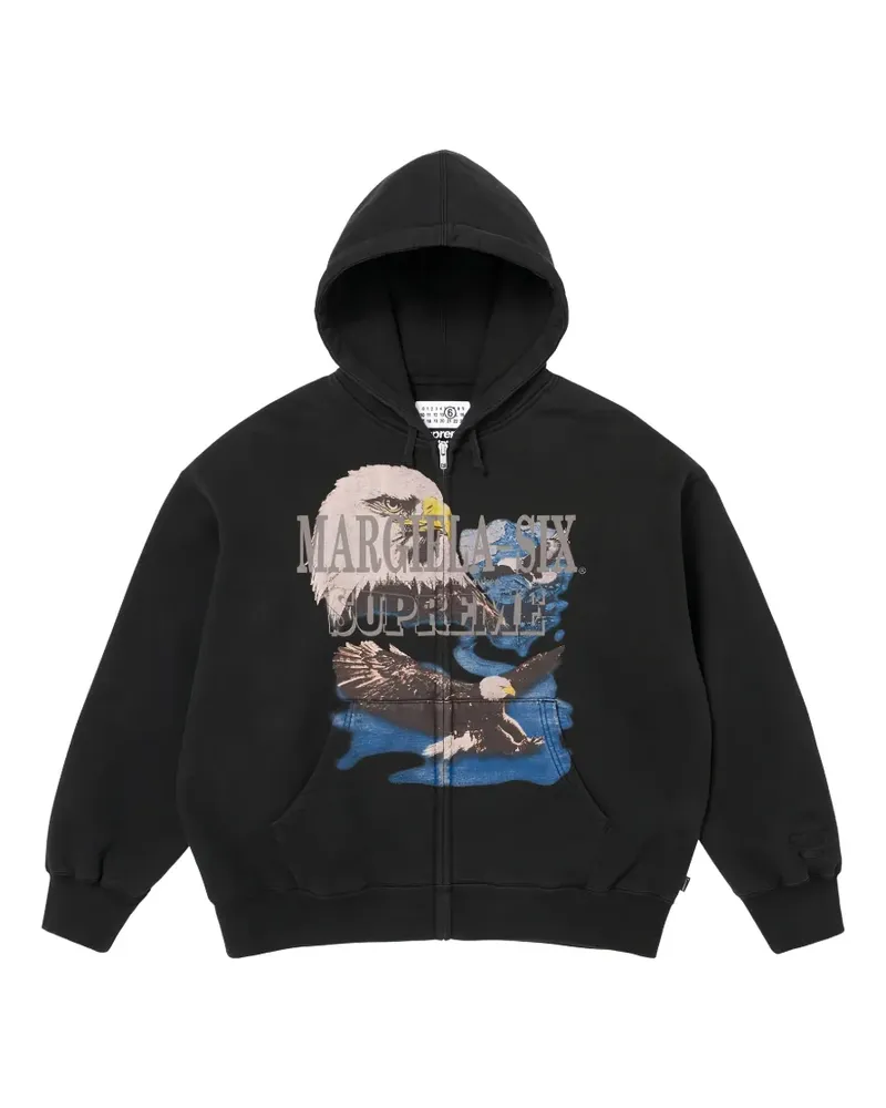 Supreme Being x MM6 Maison Margiela eagle-print zip-up hoodie - Schwarz Schwarz