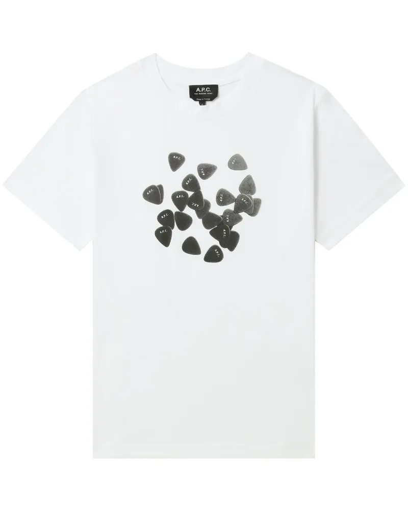 A.P.C. T-Shirt mit Logo-Print - Weiß Weiß