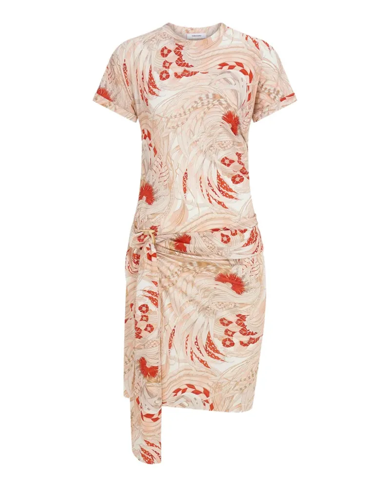 Ferragamo Kleid mit Hahn-Print - Nude Nude