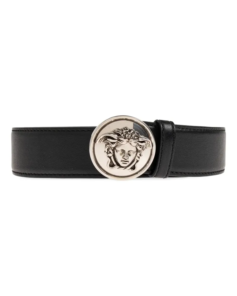 Versace logo-buckle leather belt - Schwarz Schwarz
