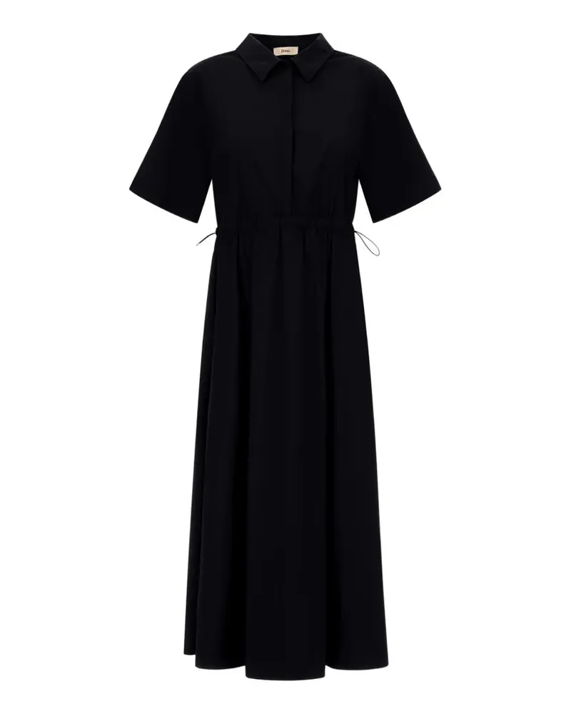Herno Midikleid mit Hemdkragen - Schwarz Schwarz