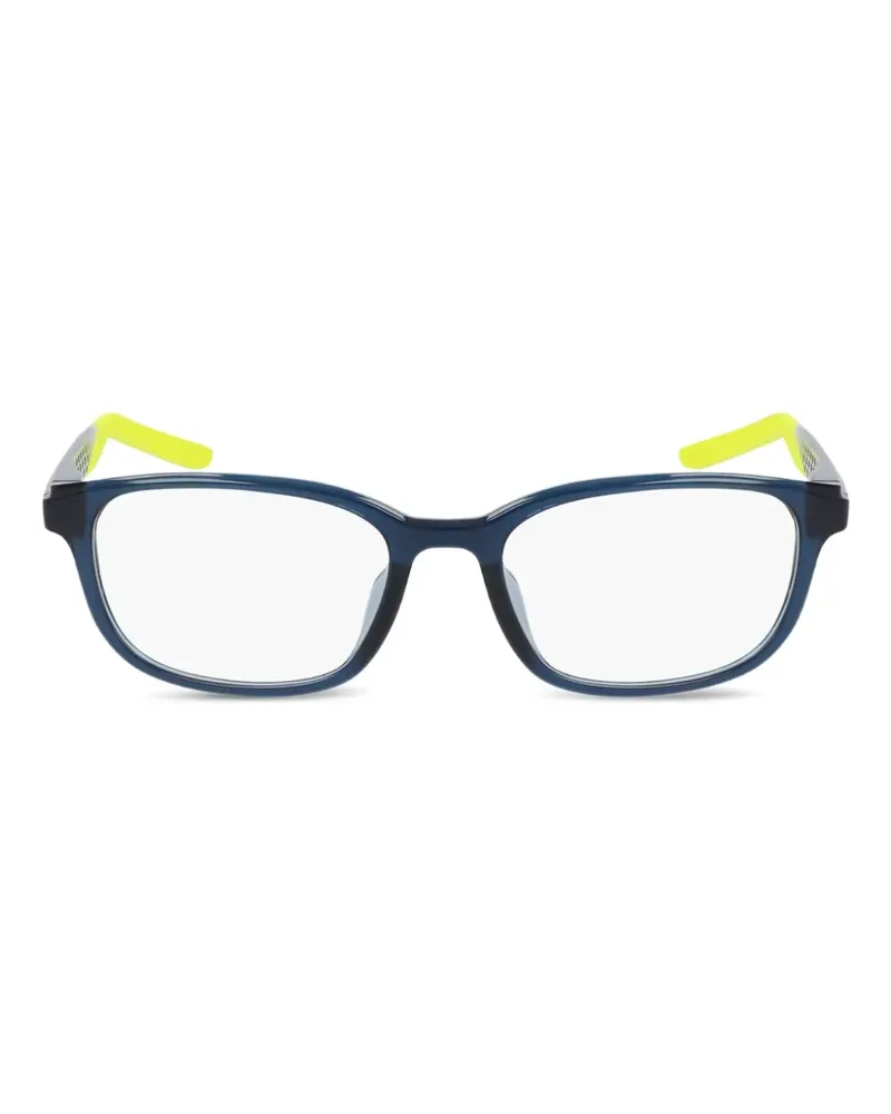 Nike Zweifarbige Brille mit eckigem Gestell - Blau Blau