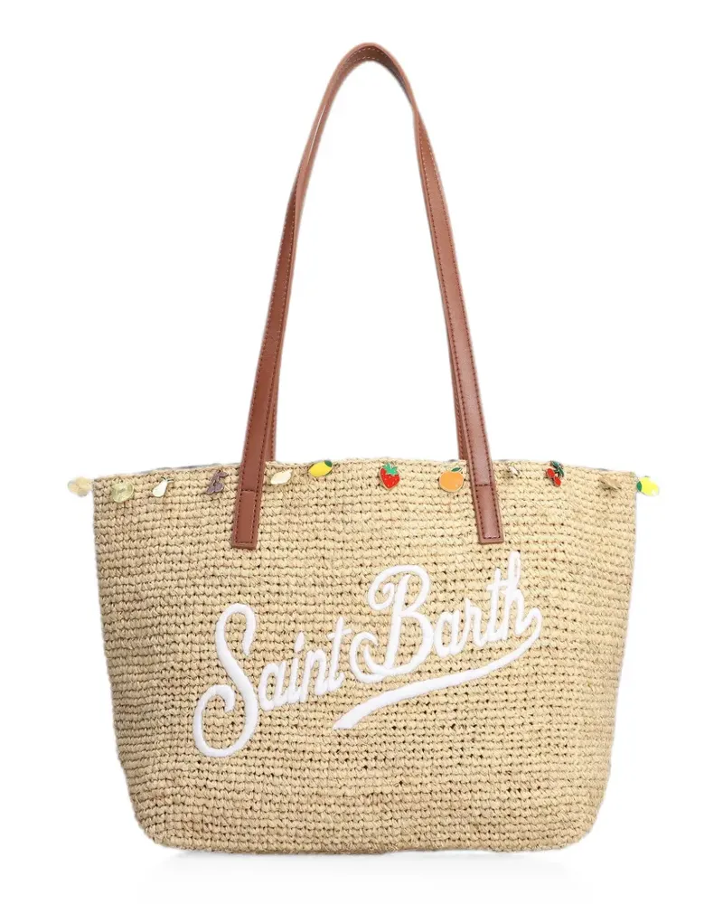 MC2 Saint Barth logo-embroidered shoulder bag - Nude Nude