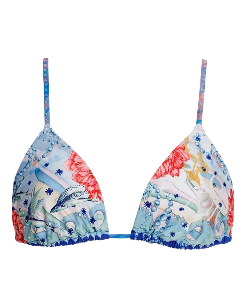 AGUA BENDITA Lolita Bikinioberteil mit Kristallverzierung - Blau Blau